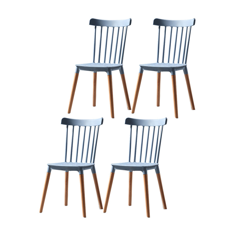 Silla con respaldo de listones de estilo moderno, sillas sin brazos con patas de madera para cocina