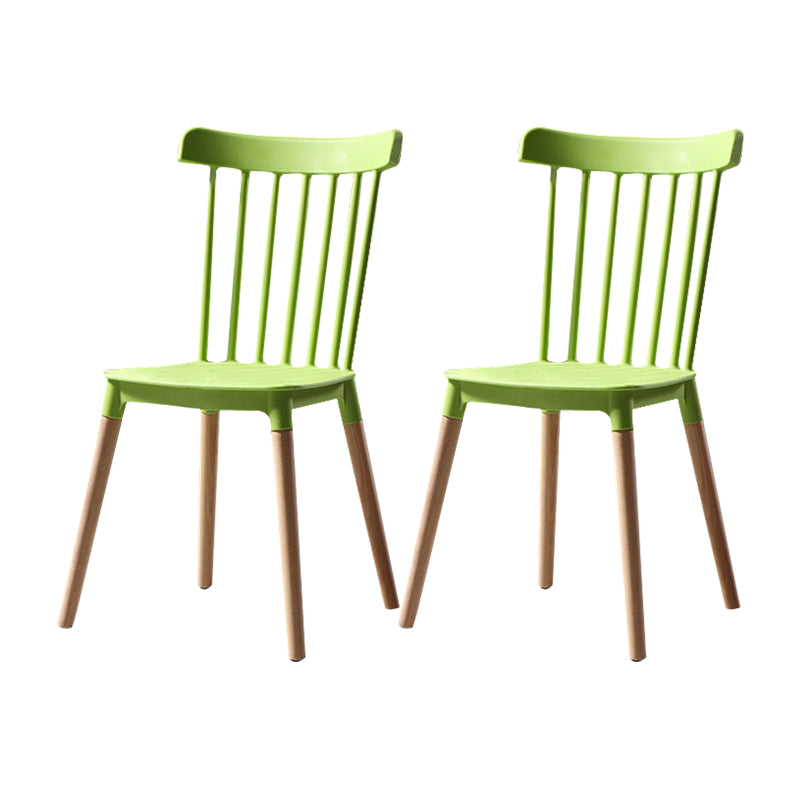 Silla con respaldo de listones de estilo moderno, sillas sin brazos con patas de madera para cocina