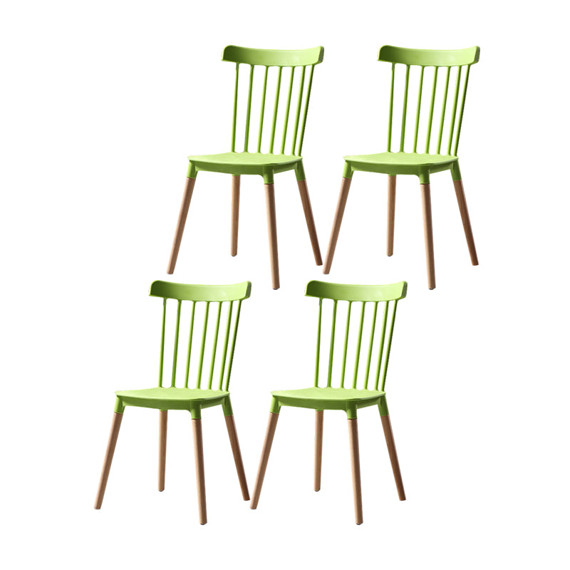 Silla con respaldo de listones de estilo moderno, sillas sin brazos con patas de madera para cocina