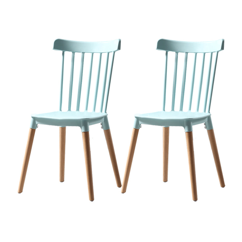 Silla con respaldo de listones de estilo moderno, sillas sin brazos con patas de madera para cocina