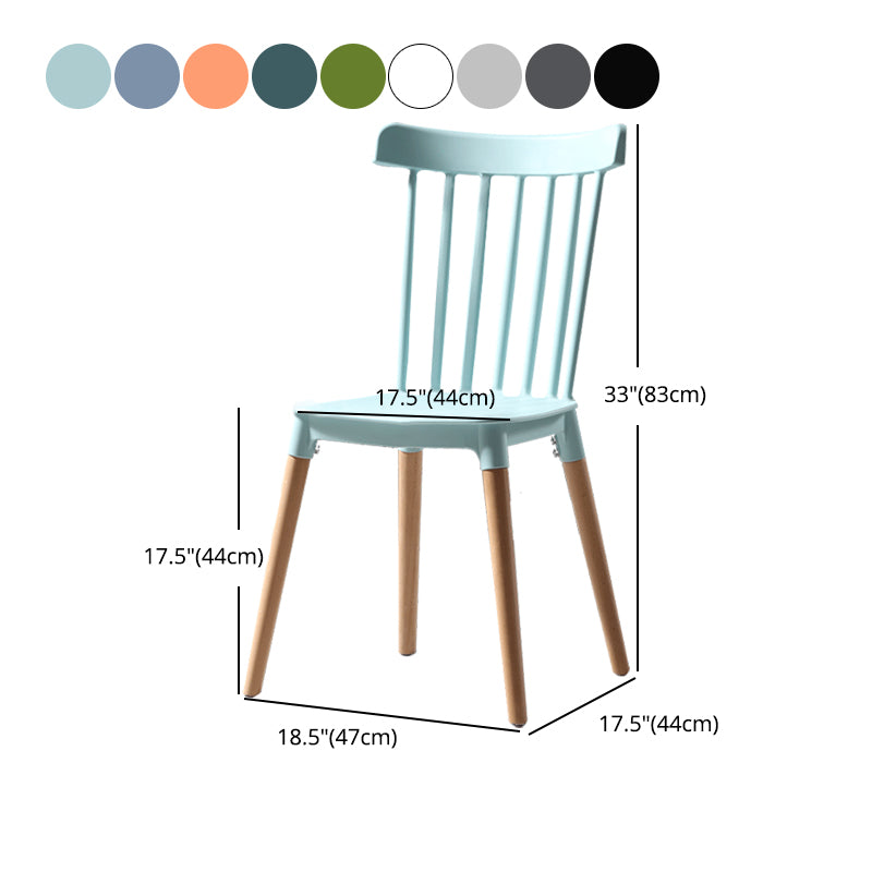 Silla con respaldo de listones de estilo moderno, sillas sin brazos con patas de madera para cocina