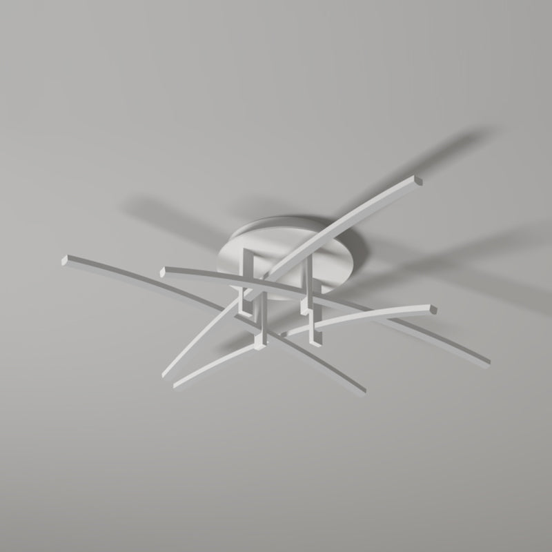 Style simple linéaire Semi Flush Fush Multi-Head Bedroom Plafond Éclairage avec une teinte acrylique