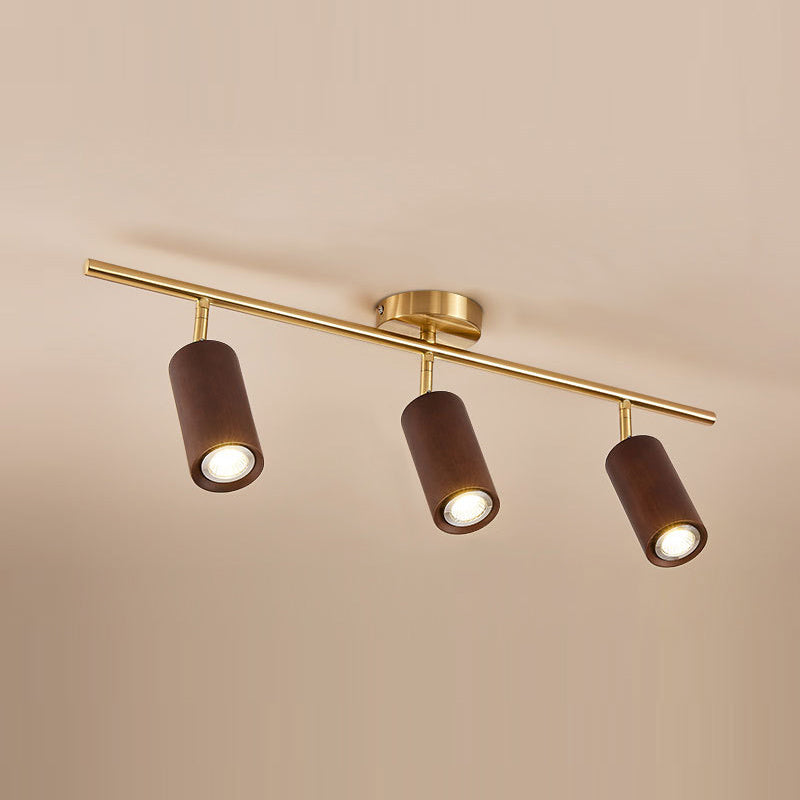 Style cylindrique de style moderne Light de plafond en bois multiple plafonnier à plafond pour restaurant