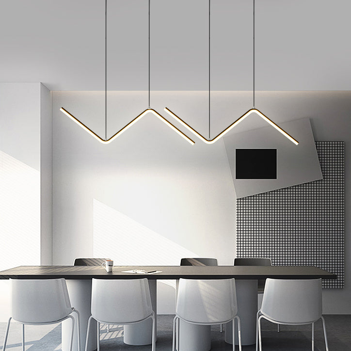 Ideas de iluminación de la isla ligera contemporánea de isla lineal 2 para la cocina