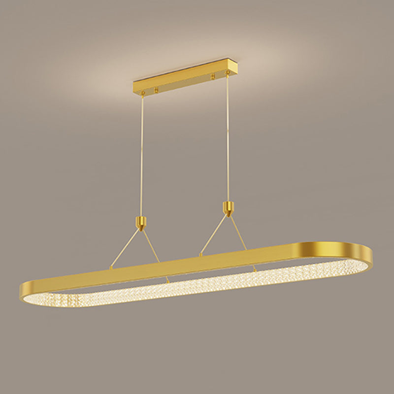 Contemporary Island Light Oval Metal 1 Light Island Chandelier Lights for Kitchen