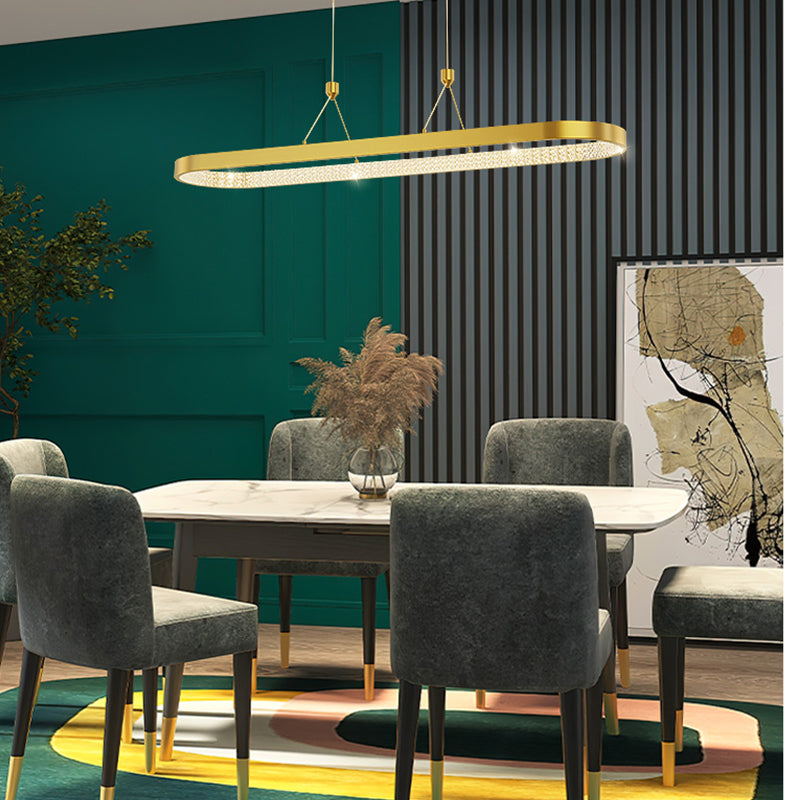 Luz de la isla contemporánea de metal ovalado 1 luces de araña de la isla de la luz para la cocina