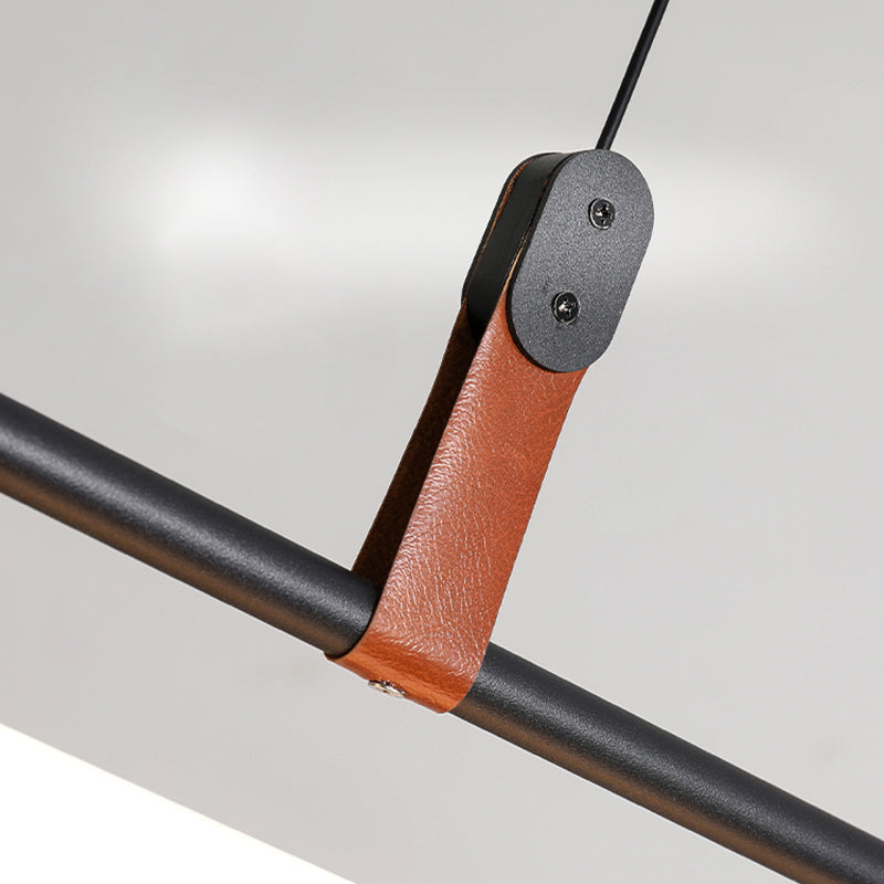 Lámpara moderna de la isla de metal lineal Luz de restaurante moderno de 1 cabeza con sombra acrílica