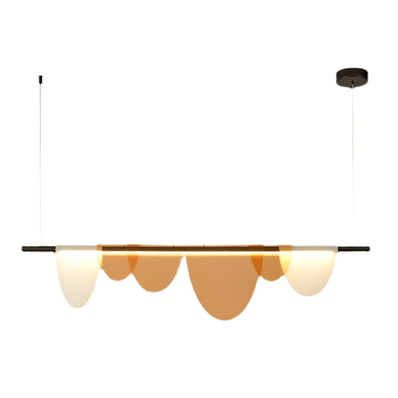 Lámpara de la isla de black metal moderna luz colgante de restaurante de geometría de 1 cabeza con sombra acrílica