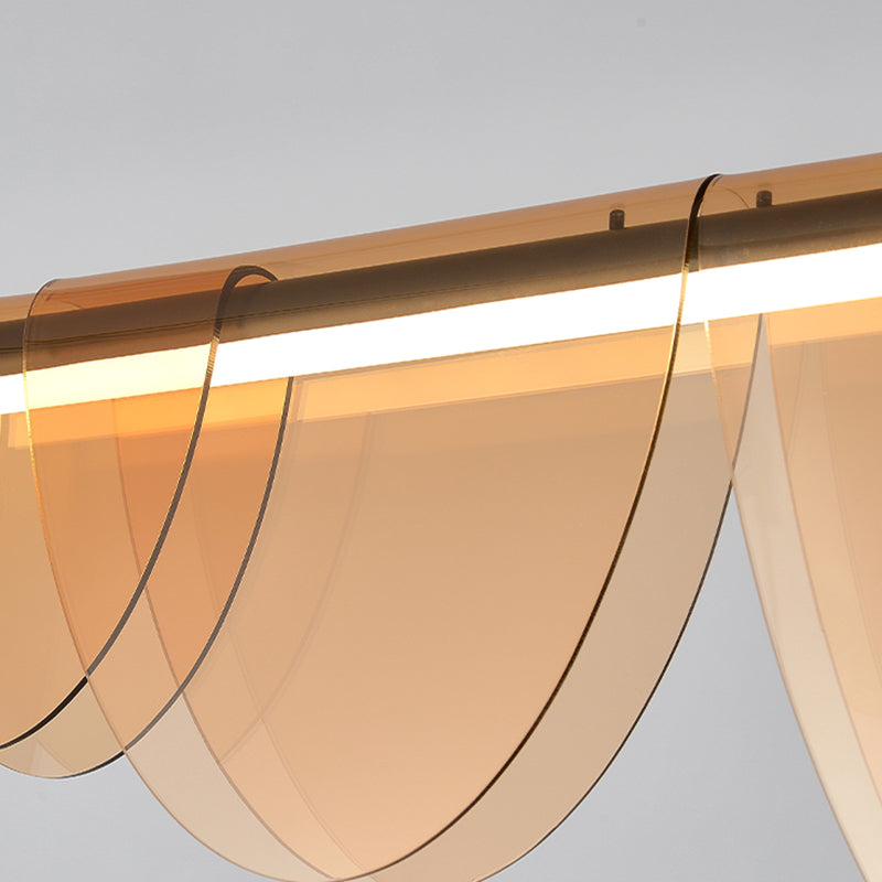 Lámpara de la isla de black metal moderna luz colgante de restaurante de geometría de 1 cabeza con sombra acrílica