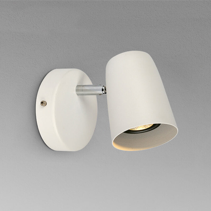 1-Light Modern Metal Wall Light Cylinder 3" Wide Reading Wall Sconce for Bedroom