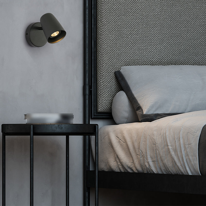 Cylindre de lumière murale en métal moderne à 1 lumière