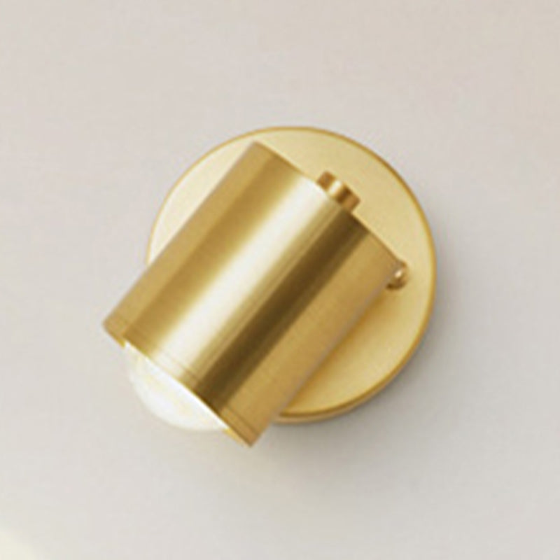 Nordic Style Brass Wall Light Geometric LED Wall Sconce in Gold for Bedroom