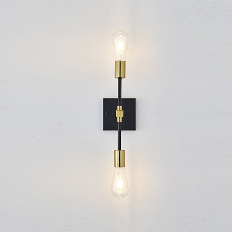 Nordic Style Metal Wall Light Minimalist 2 Lights Wall Sconce for Bedroom