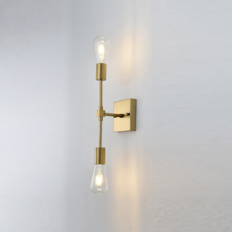 Nordic Style Metal Wall Light Minimalist 2 Lights Wall Sconce for Bedroom