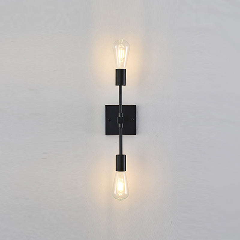 Nordic Style Metal Wall Light Minimalist 2 Lights Wall Sconce for Bedroom