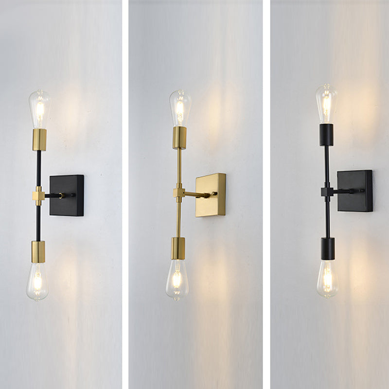 Nordic Style Metal Wall Light Minimalist 2 Lights Wall Sconce for Bedroom