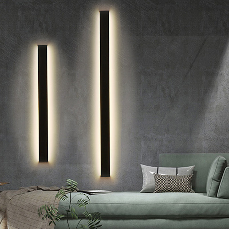 Luces de pared de forma lineal Estilo moderno 2 luces de montaje de pared ligera en negro