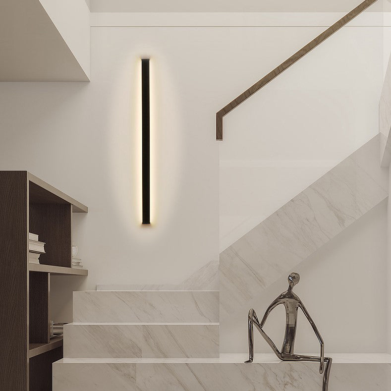 Luces de pared de forma lineal Estilo moderno 2 luces de montaje de pared ligera en negro