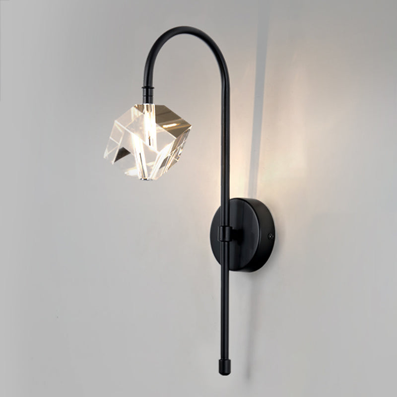 1 Light Wall Sconce Postmodern Style Crystal Wall Lighting for Living Room
