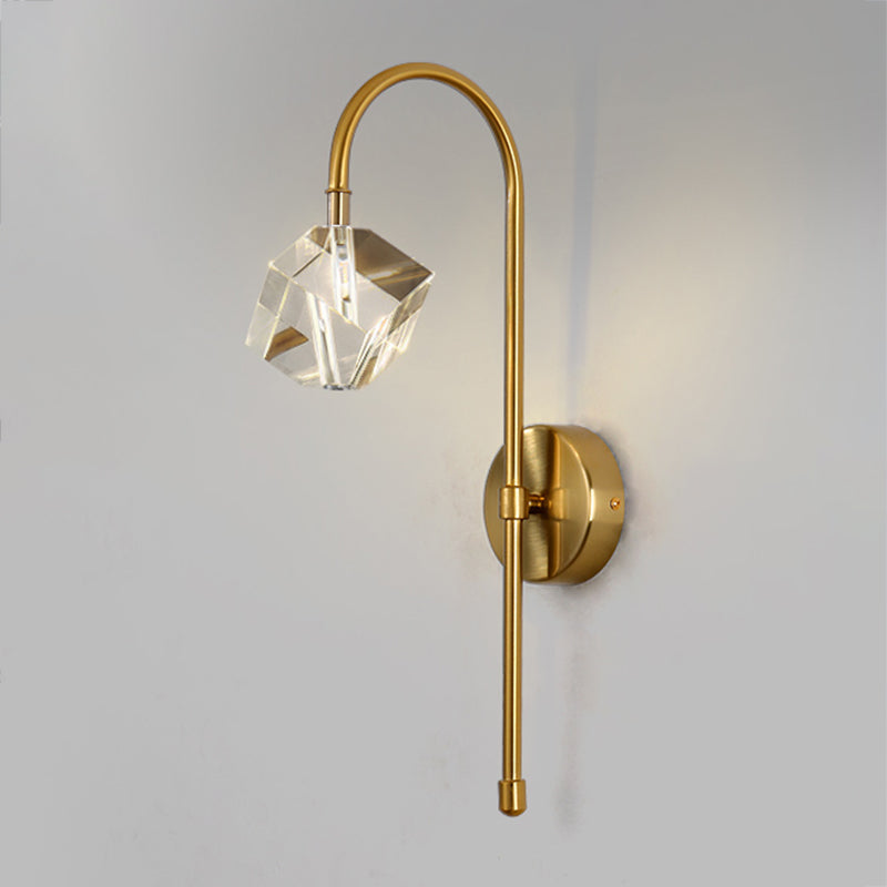 1 Light Wall Sconce Postmodern Style Crystal Wall Lighting for Living Room