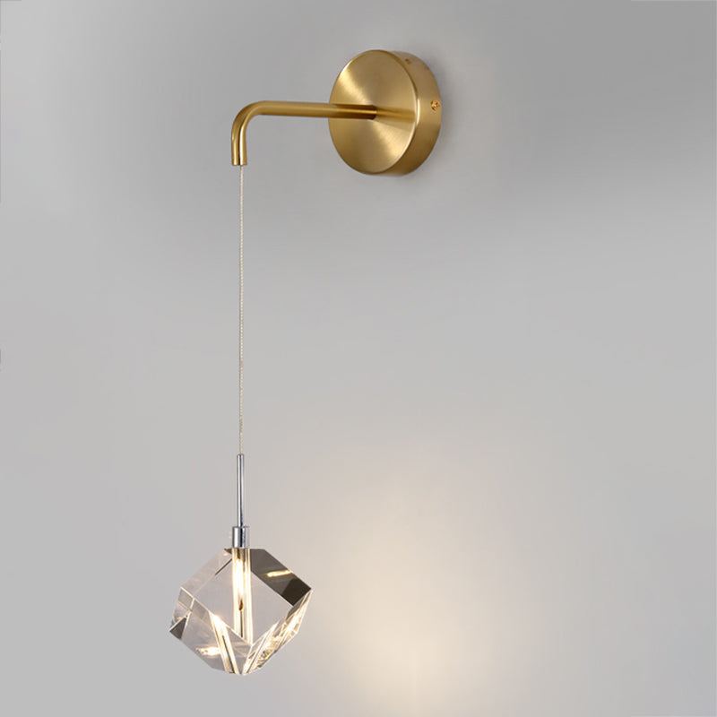 1 Light Wall Sconce Postmodern Style Crystal Wall Lighting for Living Room