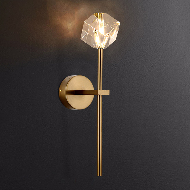 1 Light Wall Sconce Postmodern Style Crystal Wall Lighting for Living Room