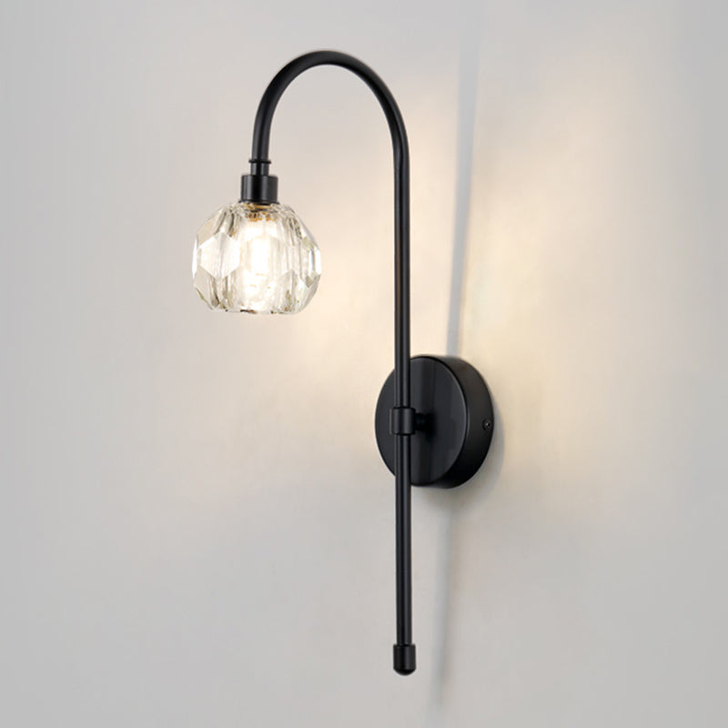 1 Light Wall Sconce Postmodern Style Crystal Wall Lighting for Living Room