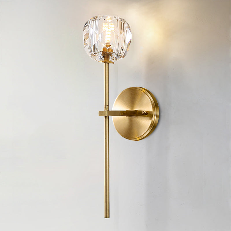 1 Light Wall Sconce Postmodern Style Crystal Wall Lighting for Living Room