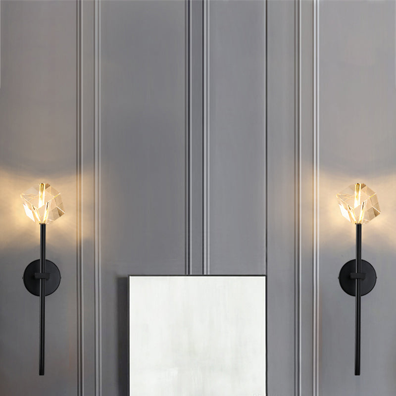 1 Light Wall Sconce Postmodern Style Crystal Wall Lighting for Living Room