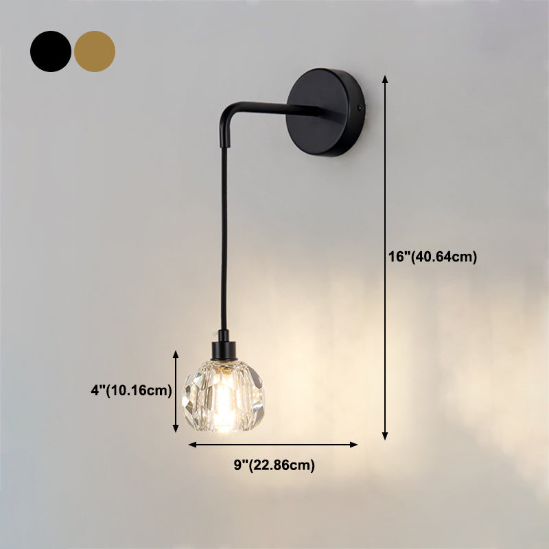 1 Light Wall Sconce Postmodern Style Crystal Wall Lighting for Living Room