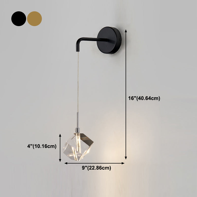 1 Light Wall Sconce Postmodern Style Crystal Wall Lighting for Living Room