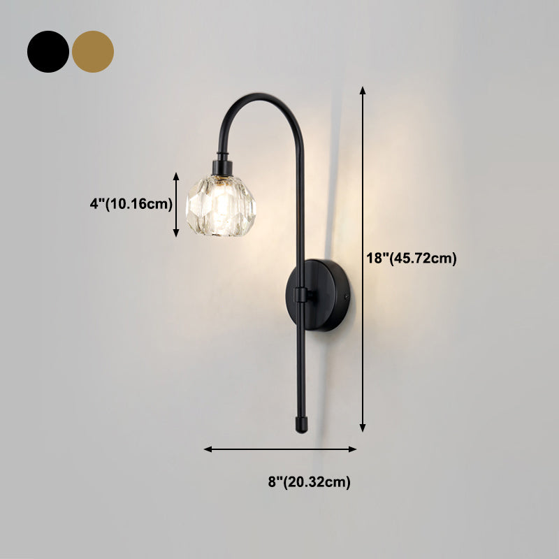 1 Light Wall Sconce Postmodern Style Crystal Wall Lighting for Living Room