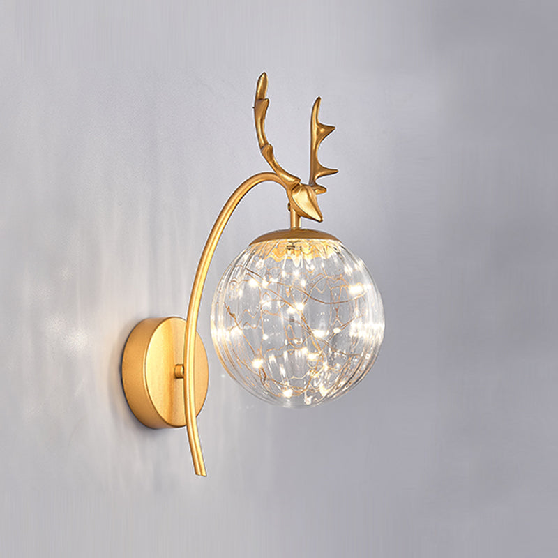 1 Light Spherical Wall Sconce Modern Style Glass Wall Lighting for Dining Room