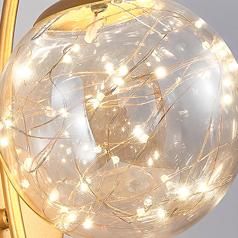 1 Light Spherical Wall Sconce Modern Style Glass Wall Lighting for Dining Room