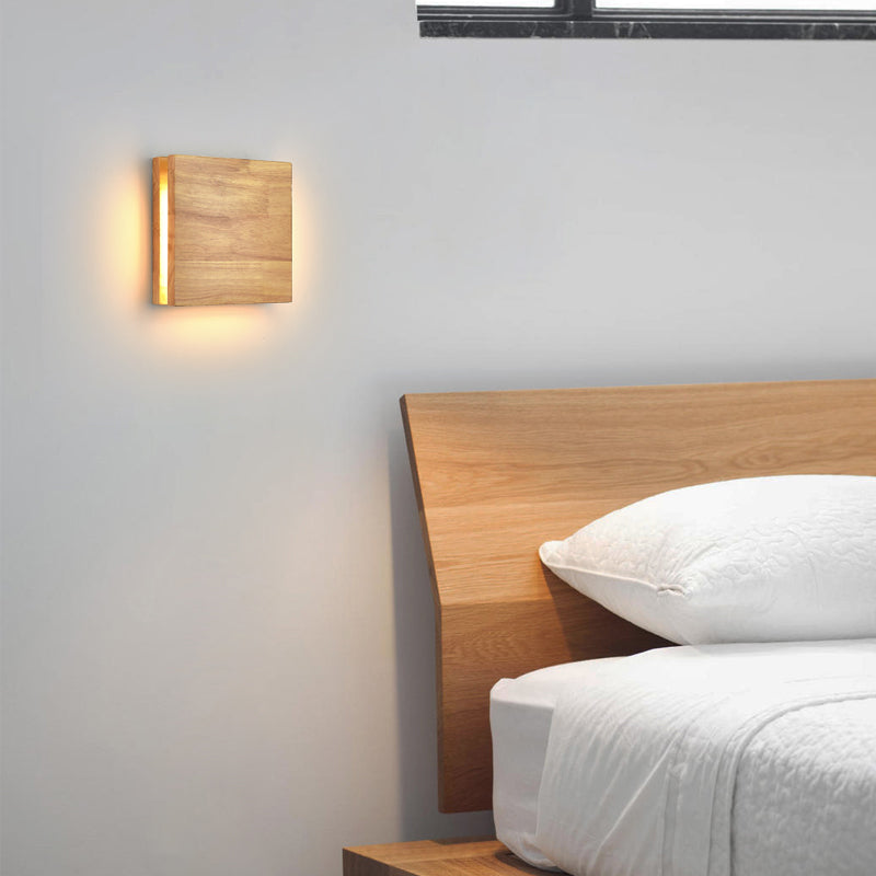 Geometría de 2 luces Diclas de pared de madera de estilo moderno para dormitorio