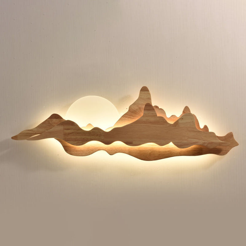 1 luci di luce unica unica in stile moderno illuminazione a parete in legno per camera da letto