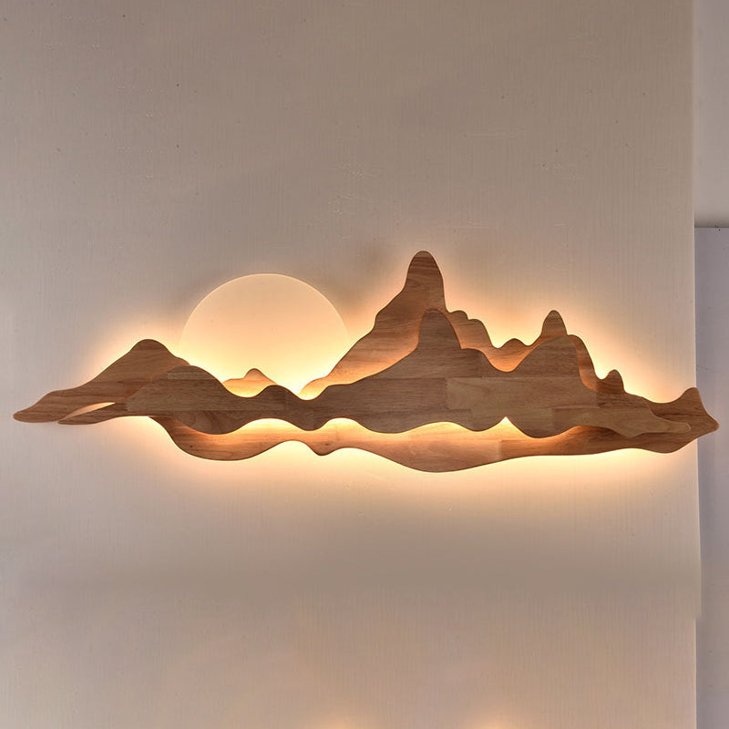 1 luci di luce unica unica in stile moderno illuminazione a parete in legno per camera da letto