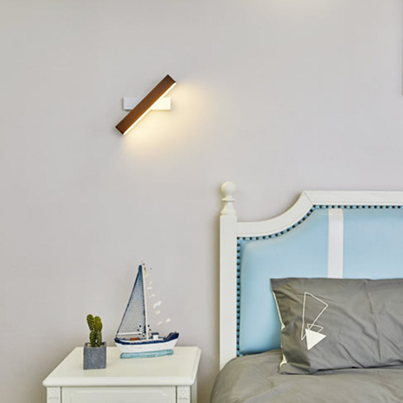 Geometry Shape Wall Lighting Modern Style Wood 1 Lights Sconce Lamp for Living Room