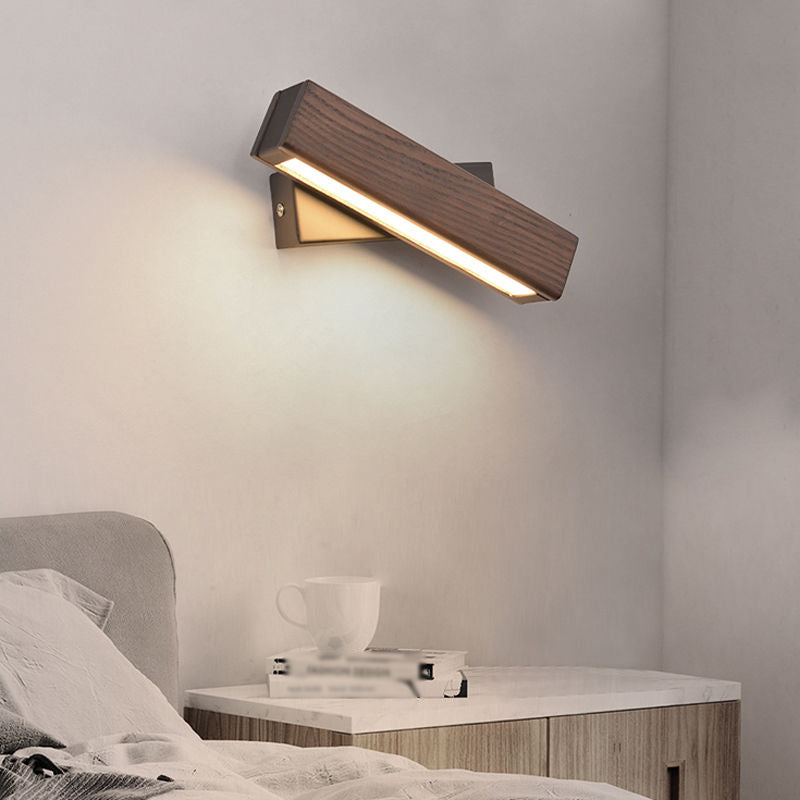 Geometry Shape Wall Lighting Modern Style Wood 1 Lights Sconce Lamp for Living Room