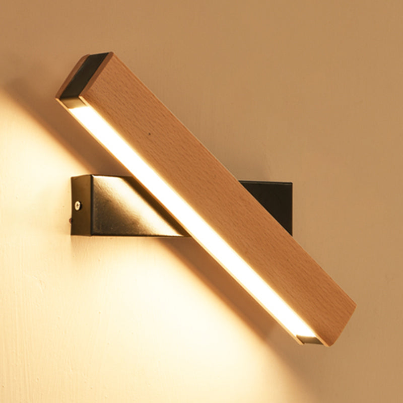 Geometry Shape Wall Lighting Modern Style Wood 1 Lights Sconce Lamp for Living Room