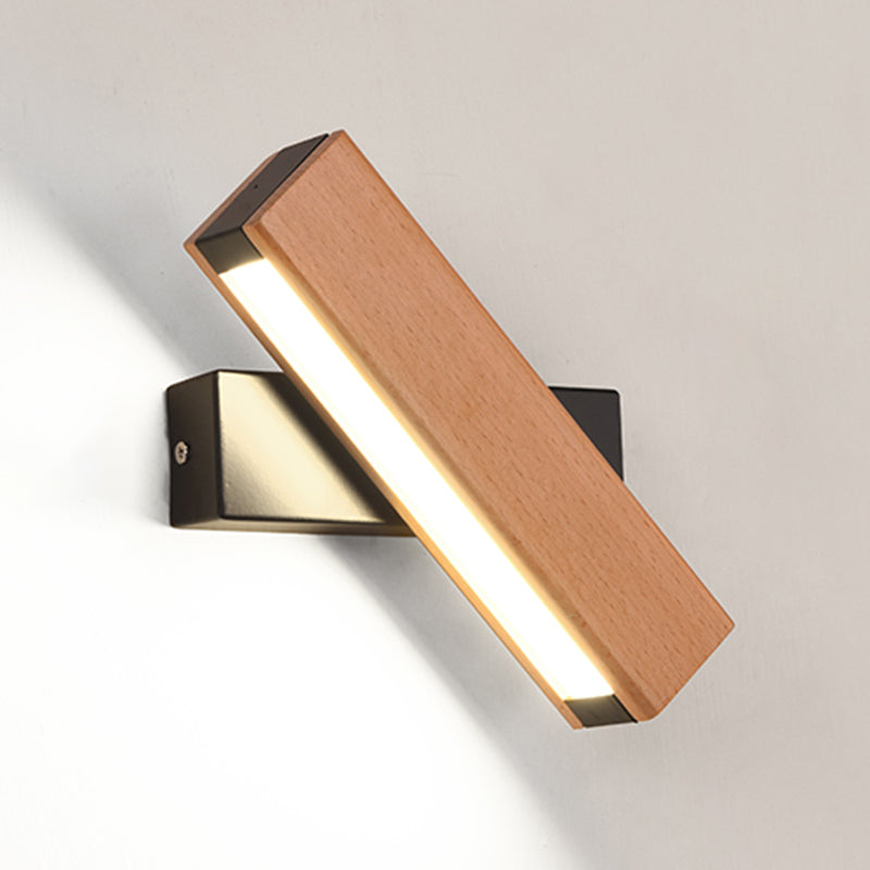 Geometry Shape Wall Lighting Modern Style Wood 1 Lights Sconce Lamp for Living Room