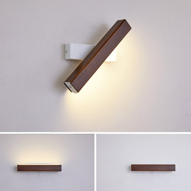 Geometry Shape Wall Lighting Modern Style Wood 1 Lights Sconce Lamp for Living Room