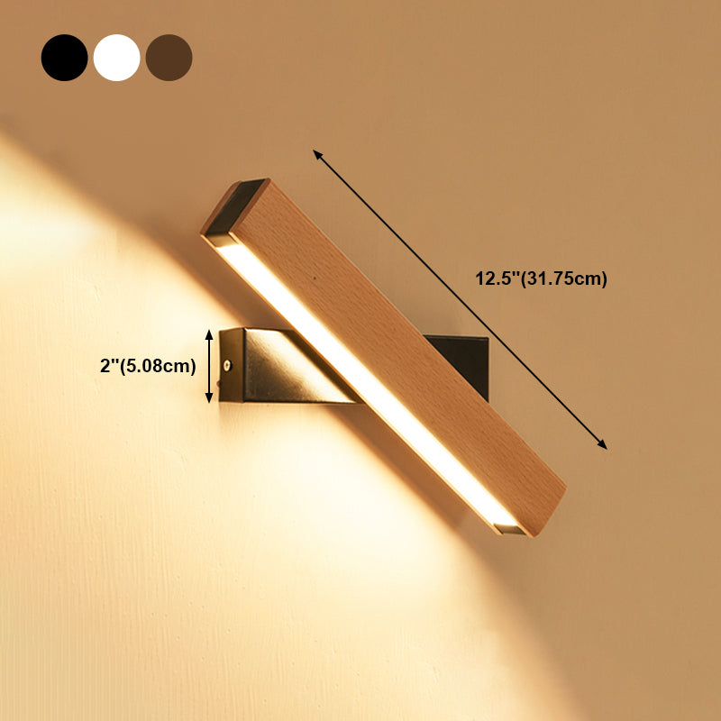 Geometry Shape Wall Lighting Modern Style Wood 1 Lights Sconce Lamp for Living Room