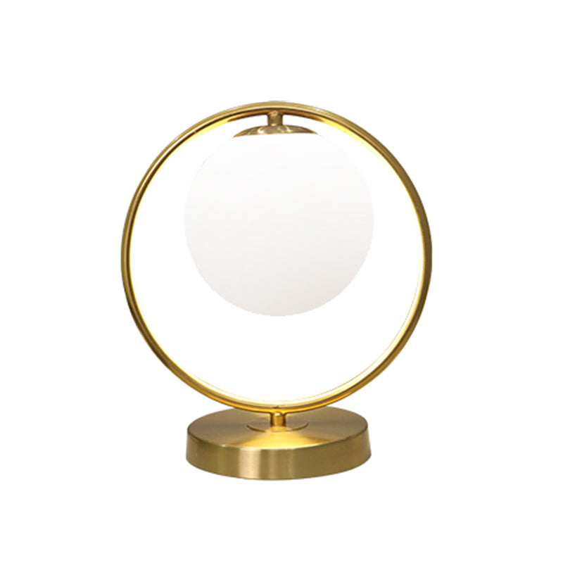 Modern Style Geometry Night Table Lamp White Glass One Light Table Light for Bedroom
