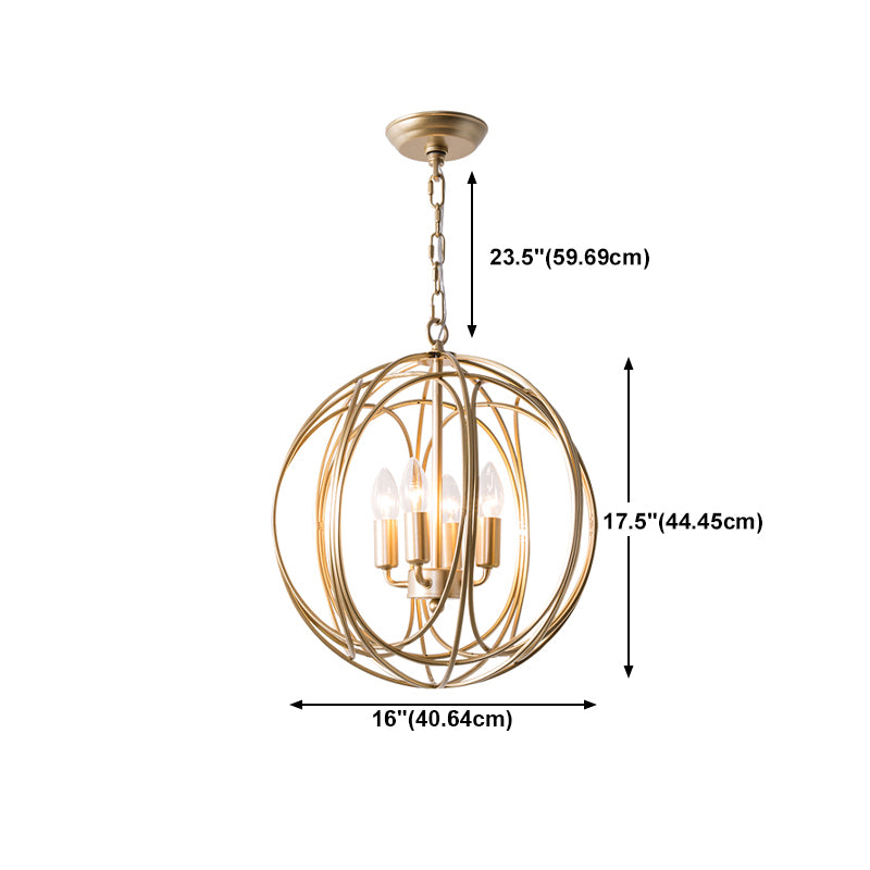 Designer Style Chandelier Gold Metal Ceiling Chandelier for Living Room