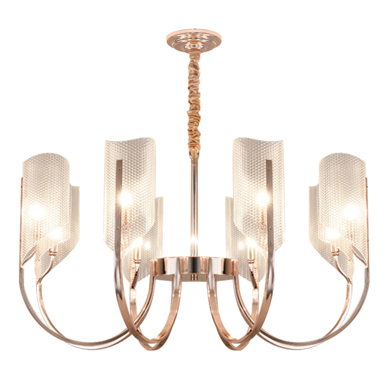 Postmodern Metal Acrylic Chandelier Lighting Fixtures Gold Hanging Chandelier
