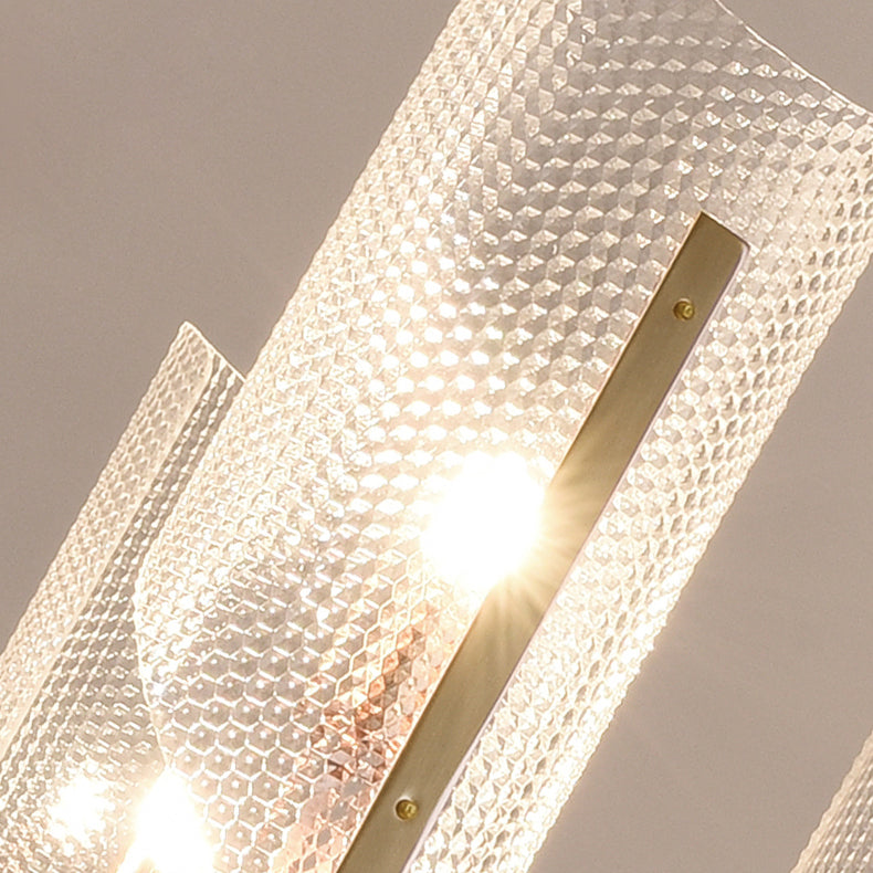 Postmodern Metal Acrylic Chandelier Lighting Fixtures Gold Hanging Chandelier