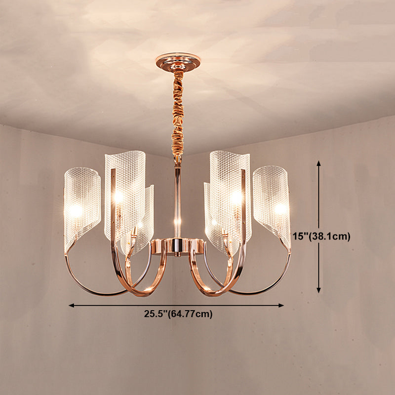 Postmodern Metal Acrylic Chandelier Lighting Fixtures Gold Hanging Chandelier