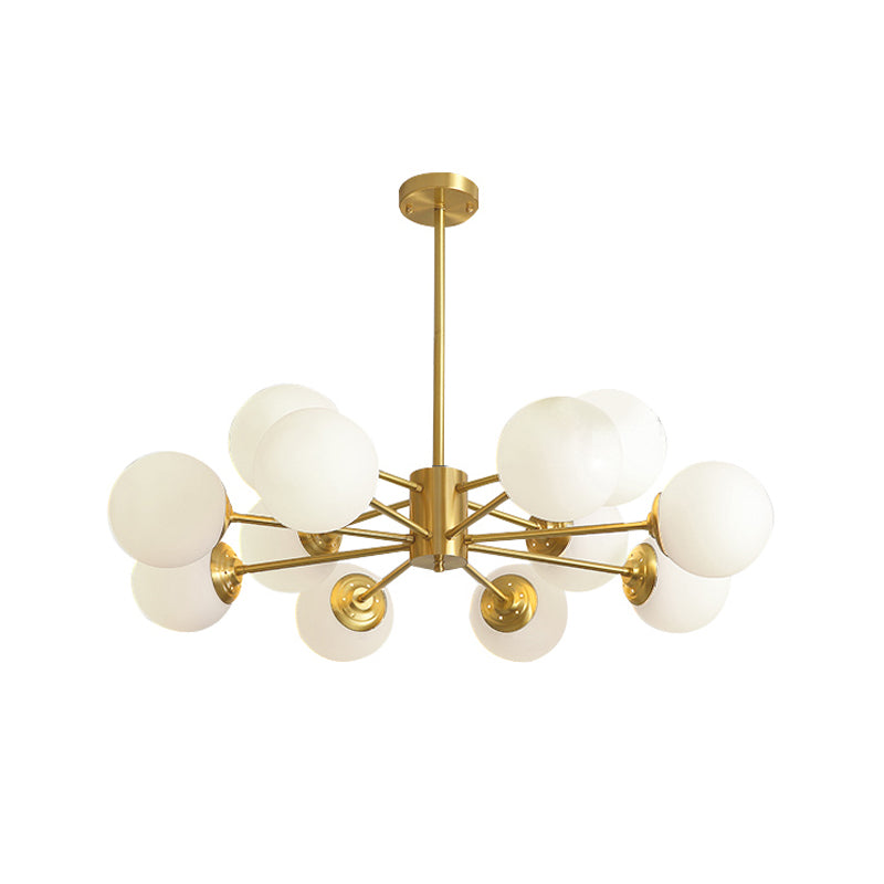 Contemporary Gold Frame Chandelier Light Fixtures Glass Hanging Chandelier for Bedroom