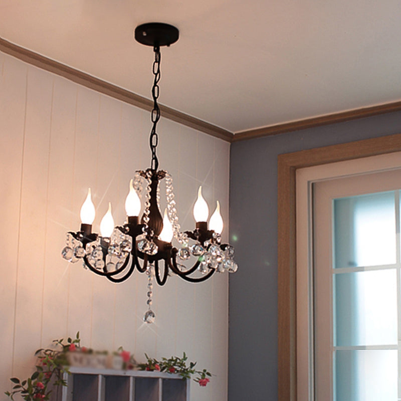 Traditional Unique Chandelier Lights Crystal 6-Light Pendant Light Fixtures